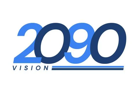 Number image design, vision 2090 logos, year design, vector illustration Stock Illustration