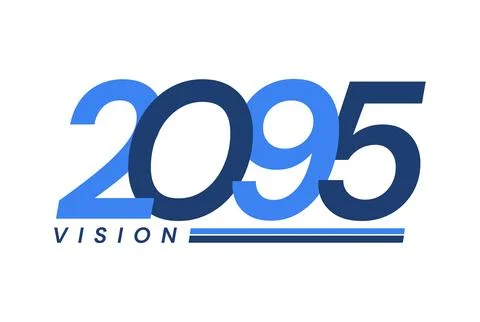 Number image design, vision 2095 logos, year design, vector illustration Stock Illustration