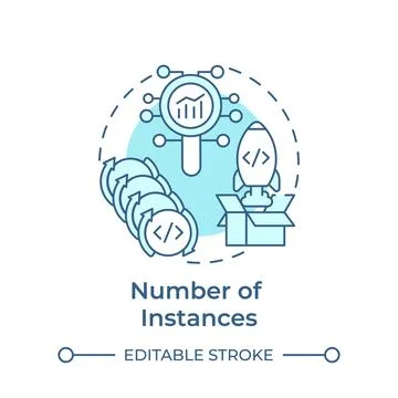 Number of instances soft blue concept icon Stock Illustration
