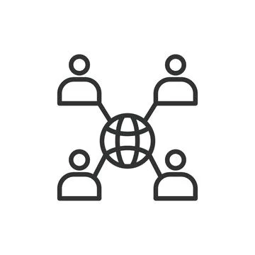 Number of internet users, icon in line design. Internet, users, cloud, storage Stock Illustration