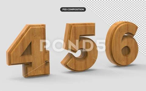 Number isolated 3D Rendering PSD Template