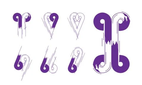 Number &amp; Letter Creative Logotype Concept Collection in Vector Abstract Design Stock Illustration