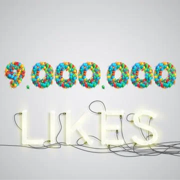 Number of likes made by balloon, vector illustration Stock Illustration