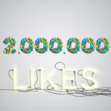 Number of likes made by balloon, vector illustration Stock Illustration