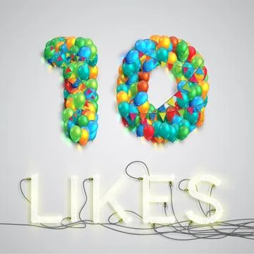 Number of likes made by balloon, vector illustration Stock Illustration