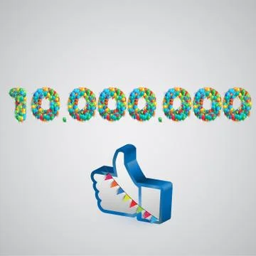 Number of likes made by balloon, vector illustration Stock Illustration