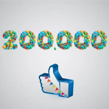 Number of likes made by balloon, vector illustration Stock Illustration