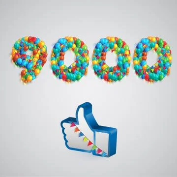 Number of likes made by balloon, vector illustration Stock Illustration