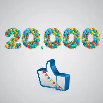 Number of likes made by balloon, vector illustration Stock Illustration