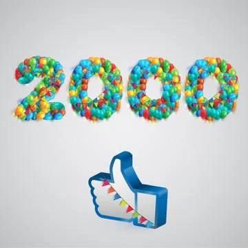Number of likes made by balloon, vector illustration Stock Illustration