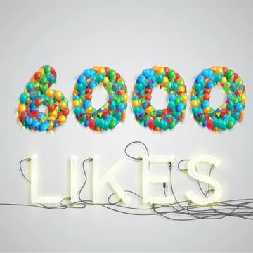 Number of likes made by balloon, vector illustration Stock Illustration