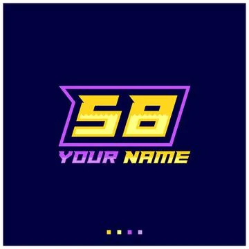 Number logo with fast speed lines. Vector sport style typeface, sports club. Stock Illustration
