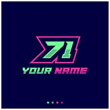 Number logo with fast speed lines. Vector sport style typeface, sports club. Stock Illustration