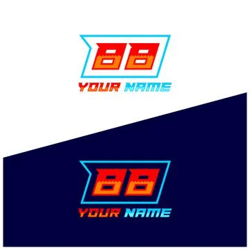 Number logo with fast speed lines. Vector sport style typeface, sports club. Illustrazione stock
