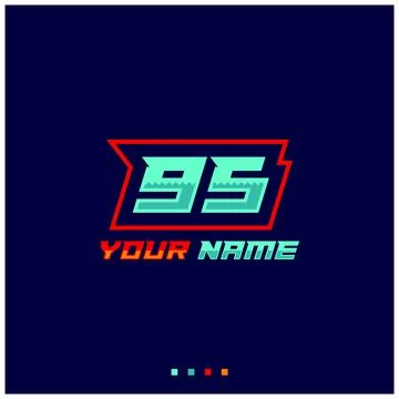 Number logo with fast speed lines. Vector sport style typeface, sports club. Illustrazione stock