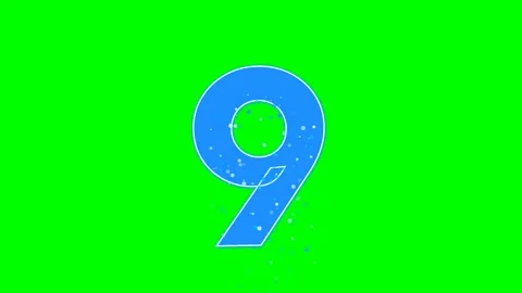 Number Looping on Green Screen Chroma Key Background Video stock 336892834