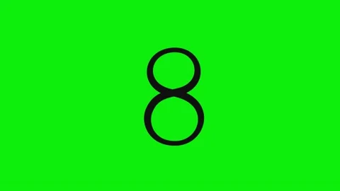 Number Looping on Green Screen Chroma Key Background Stock Footage 337052444