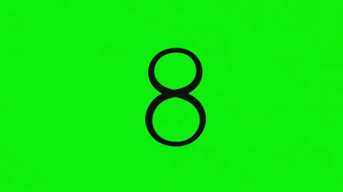 Number Looping on Green Screen Chroma Key Background Stock Footage 337179010