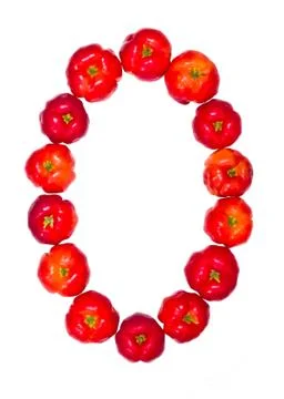 Number made of fruit 0 Stock Photos