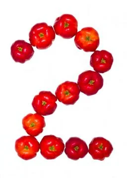Number made of fruit 2 Stock Photos