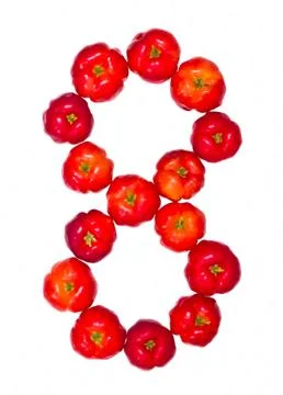 Number made of fruit 8 Stock-Fotos