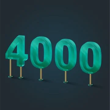 Number made by glass, vector Stock Illustration