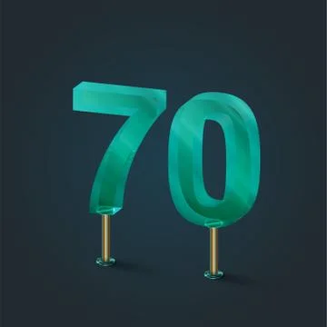 Number made by glass, vector Stock Illustration