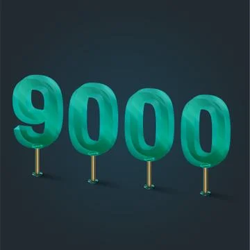 Number made by glass, vector Stock Illustration