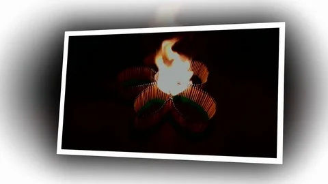 A number of matches ignited from one another Stock Footage 75430939