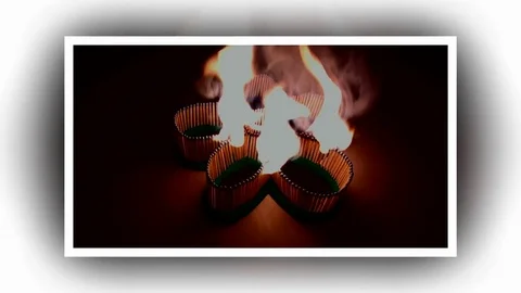 A number of matches ignited from one another Stock Footage 75440505