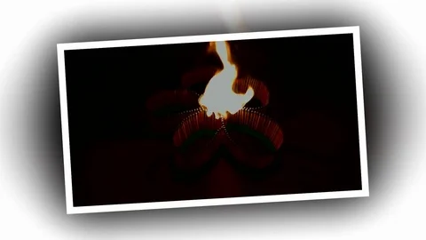A number of matches ignited from one another Stock Footage 75442388