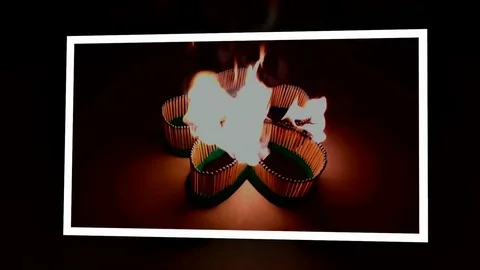 A number of matches ignited from one another Stock Footage 75457382