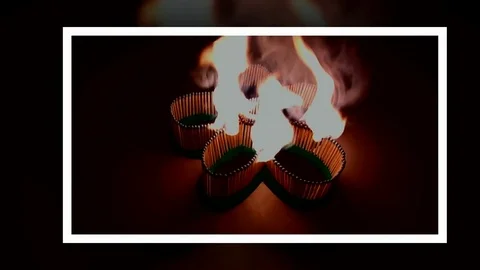 A number of matches ignited from one another Stock Footage 75457509