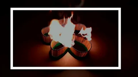 A number of matches ignited from one another Stock Footage 75458086