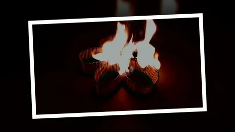 A number of matches ignited from one another Stock Footage 75458947