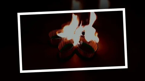 A number of matches ignited from one another Stock Footage 75461782