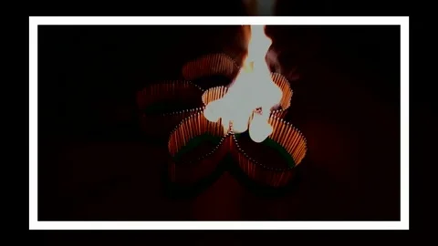 A number of matches ignited from one another Stock Footage 75462271