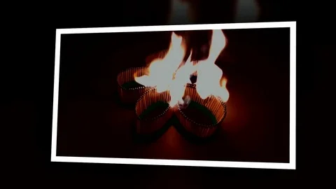 A number of matches ignited from one another Stock Footage 75462458