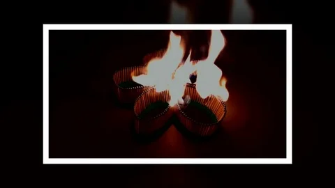 A number of matches ignited from one another Stock Footage 75462750