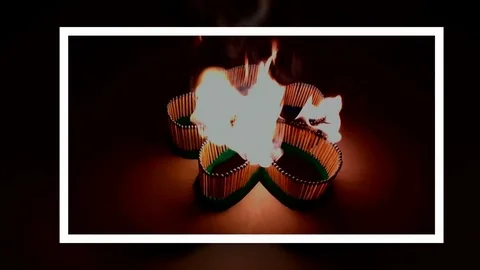 A number of matches ignited from one another Stock Footage 75464113