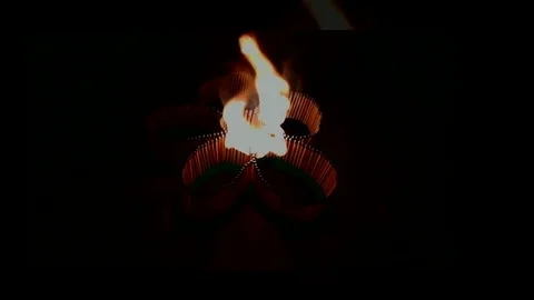 A number of matches ignited from one another Stock Footage 75472084