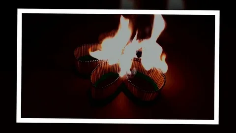 A number of matches ignited from one another Stock Footage 75476360
