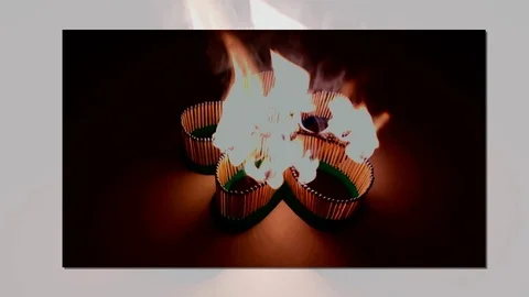 A number of matches ignited from one another Stock Footage 75494983