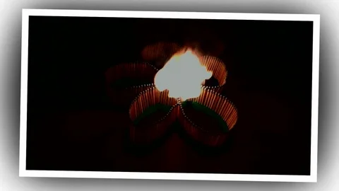 A number of matches ignited from one another Stock Footage 75495245
