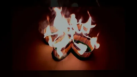 A number of matches ignited from one another Stock Footage 75508745