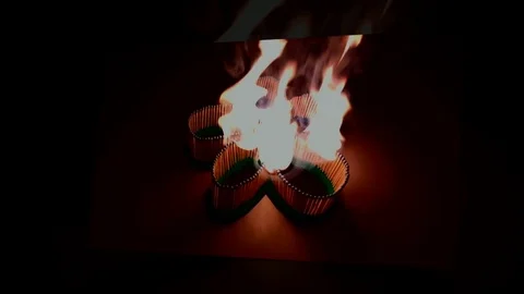 A number of matches ignited from one another Stock Footage 75511346