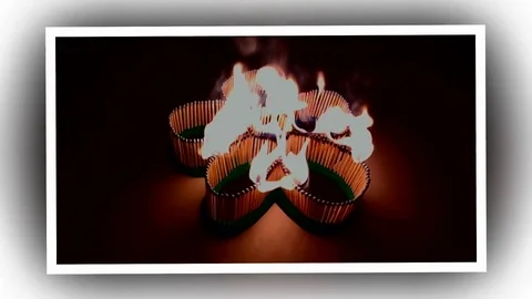 A number of matches ignited from one another Stock Footage 75533182