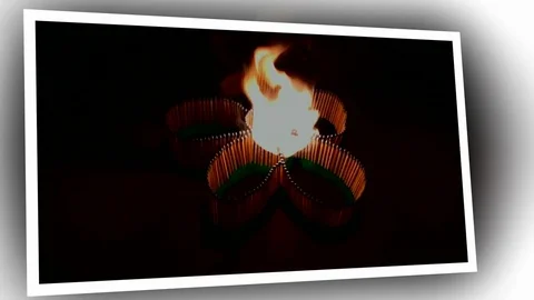 A number of matches ignited from one another Stock Footage 75537862