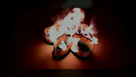 A number of matches ignited from one another Stock Footage 75550846