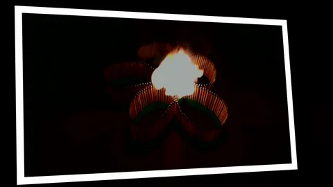 A number of matches ignited from one another Stock Footage 75554428